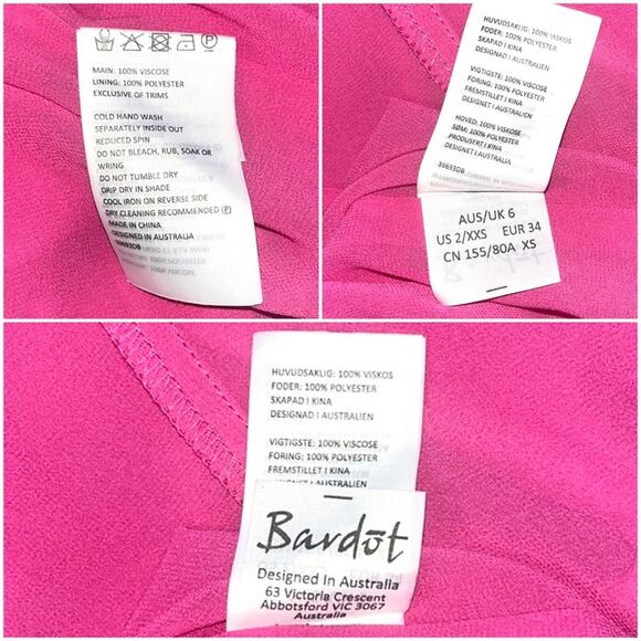 Bardot Pink Stilla Asymmetrical Drape Dress Woman's size 2/XXS Formal Prom Dance - Picture 6 of 15